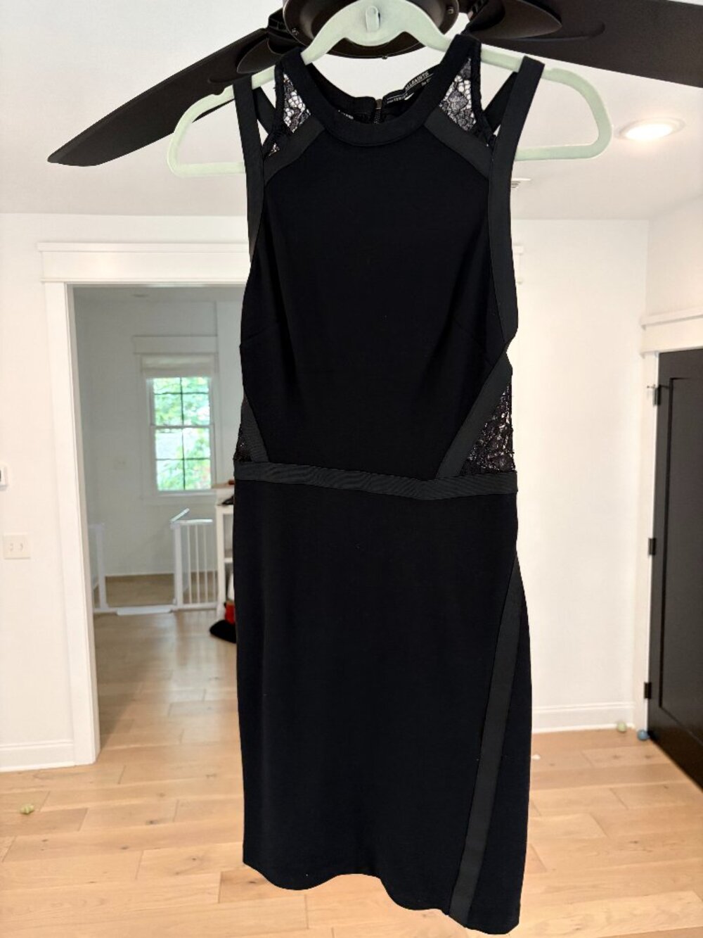 AllSaints Black Lace Panel Bodycon Dress UK 8 / US 4